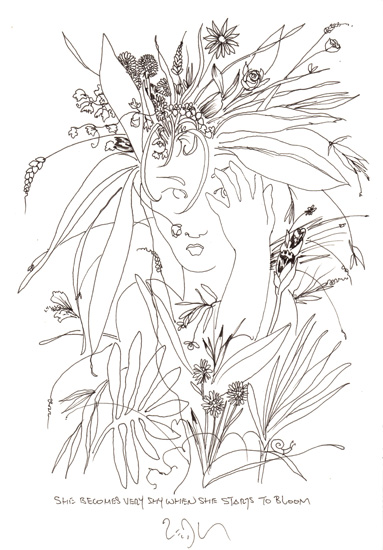 "She becomes very shy when she starts to bloom - Elle devient toute timide lorsquélle est sur le point d'éclore"