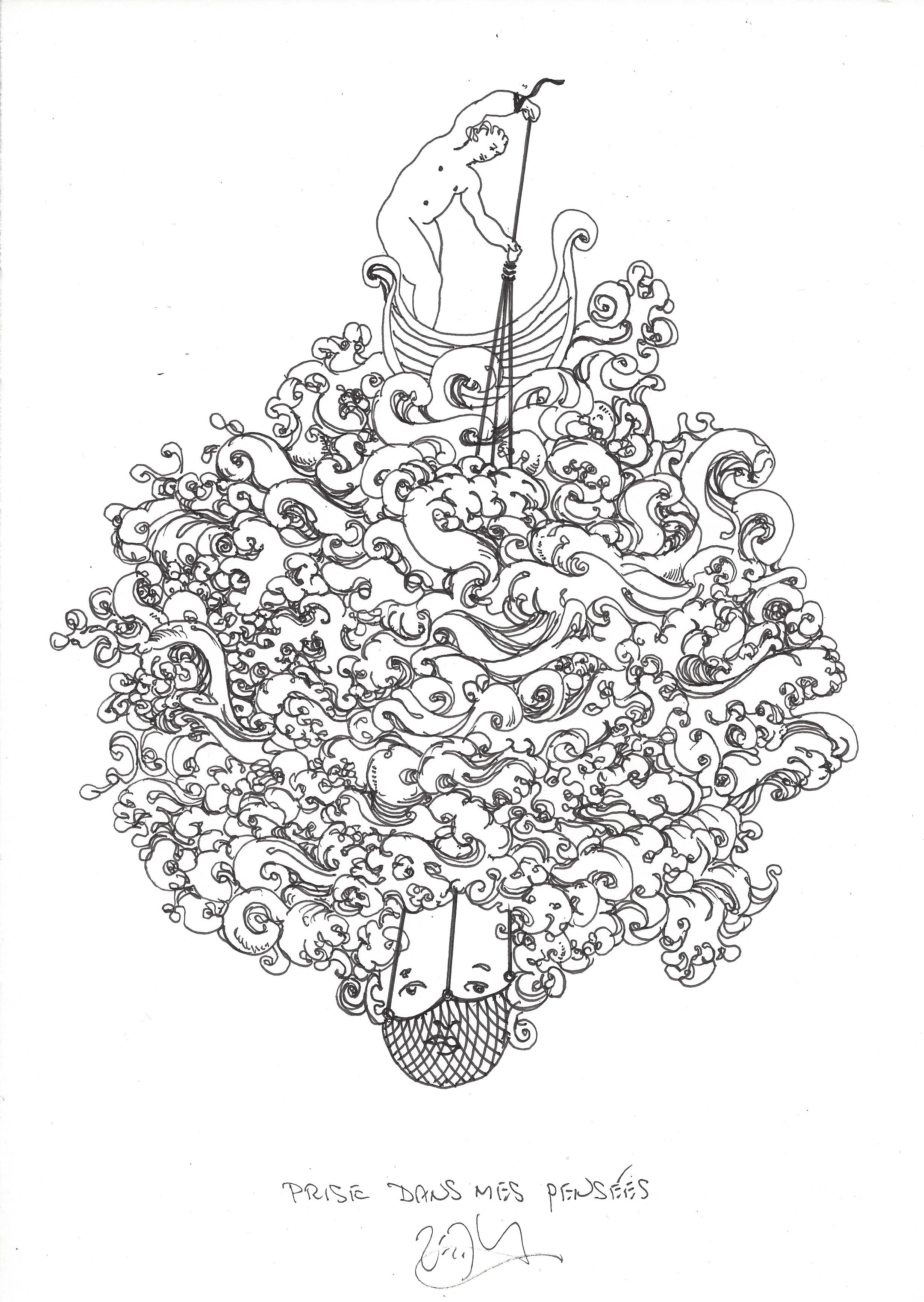 « Caught up in my own thoughts – Prise dans mes pensées »