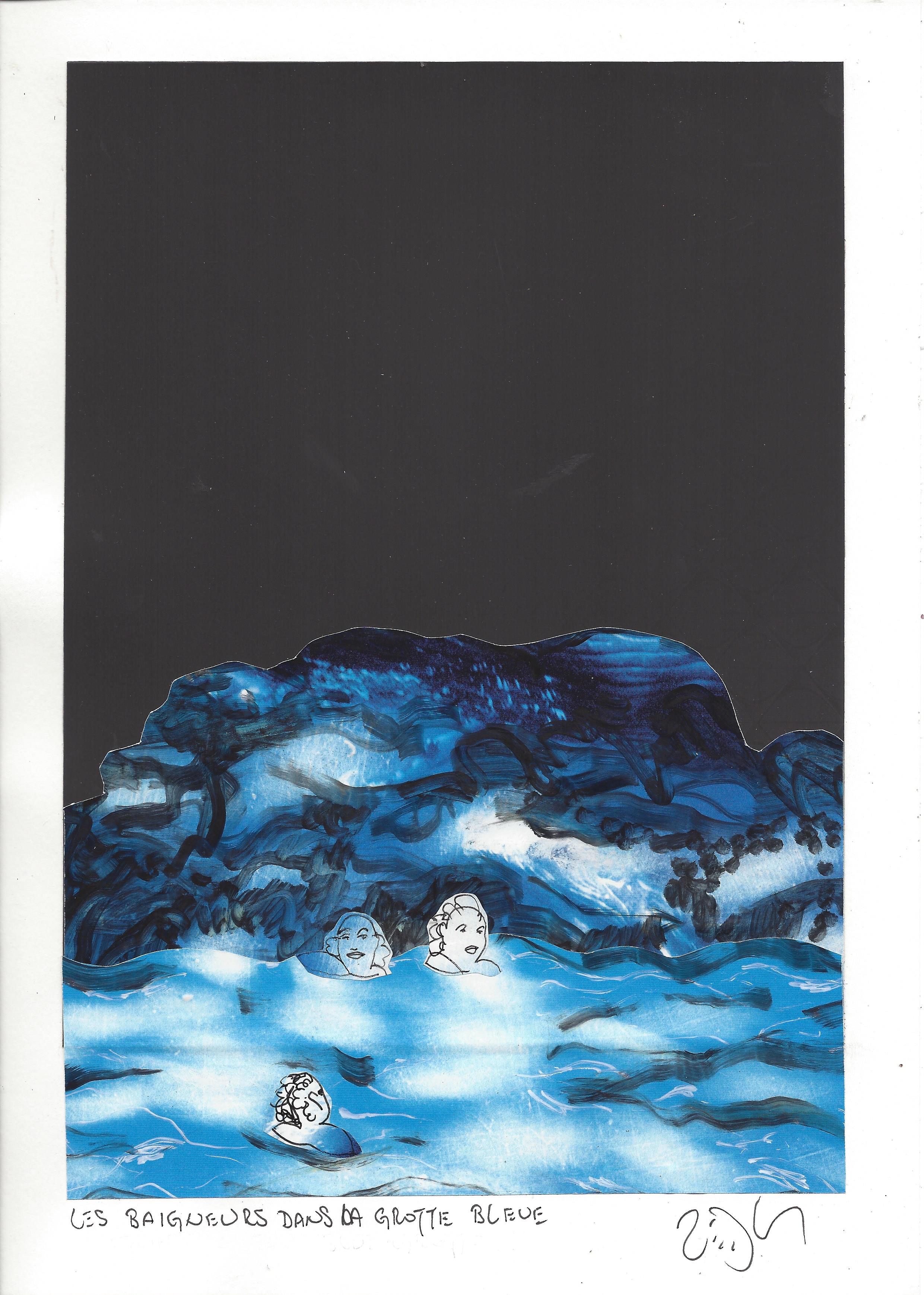 « Bathers in the blue grotto – Les baigneurs dans la grotte bleue »