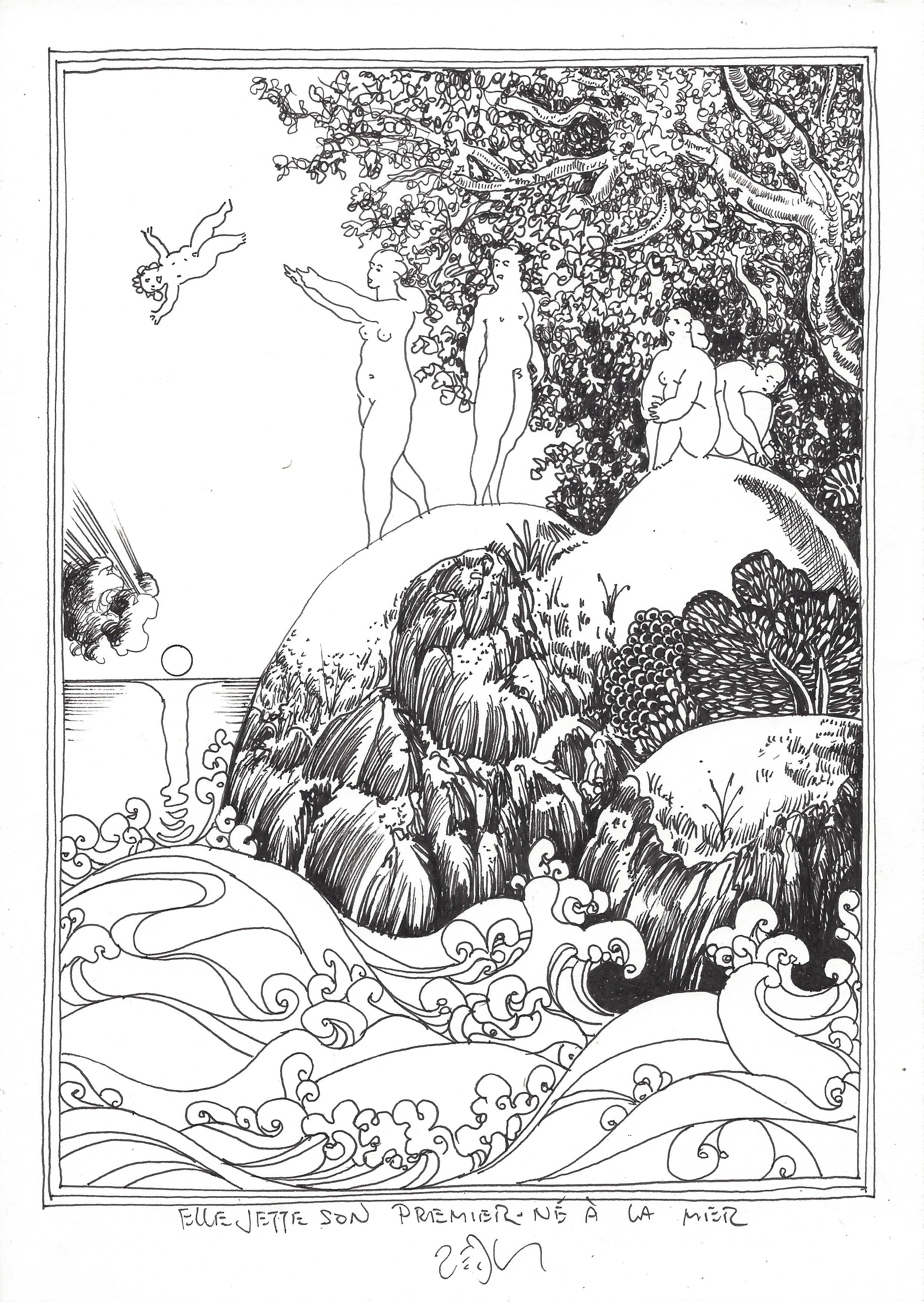 « Tossing my first born into the sea – Elle jette son premier-né à la mer »