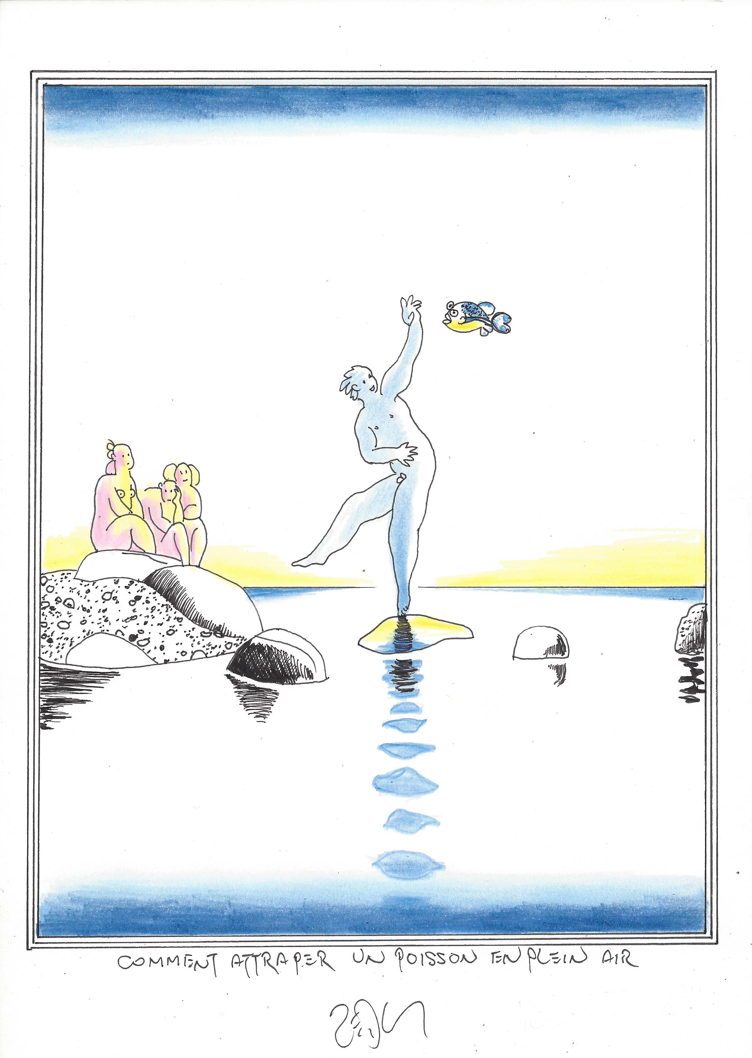 « How to catch fish in the open air – Comment attraper un poisson en plein air »