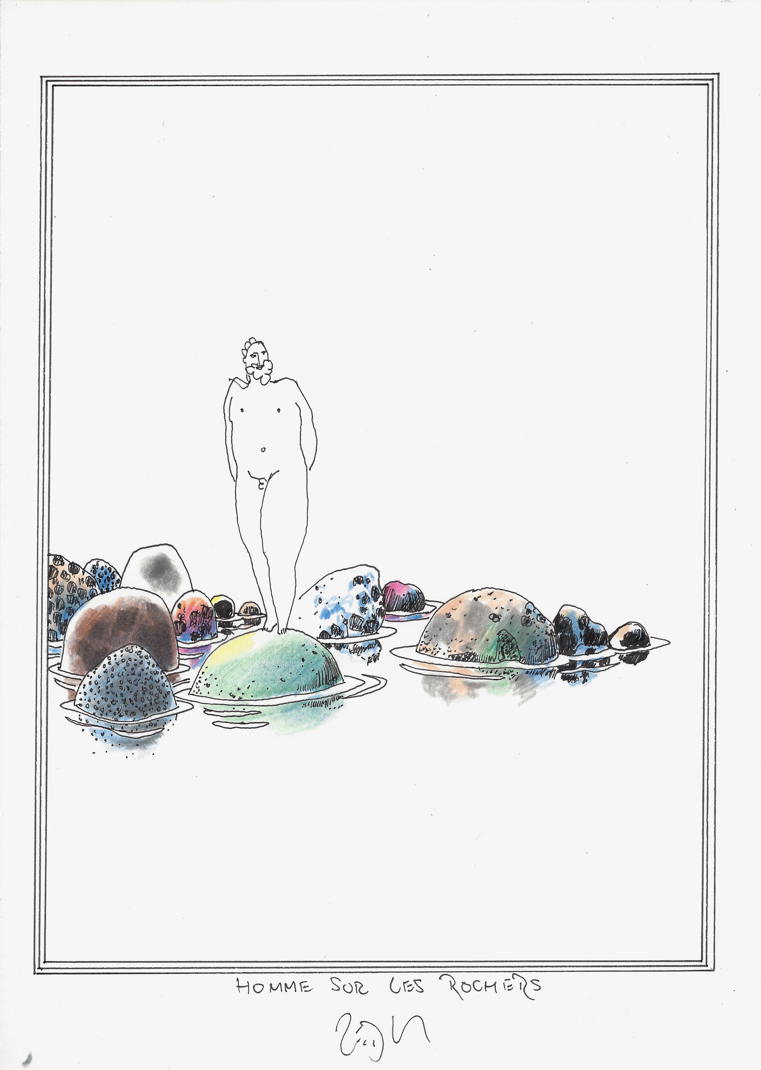 « Man on the rocks – Homme sur les rochers »