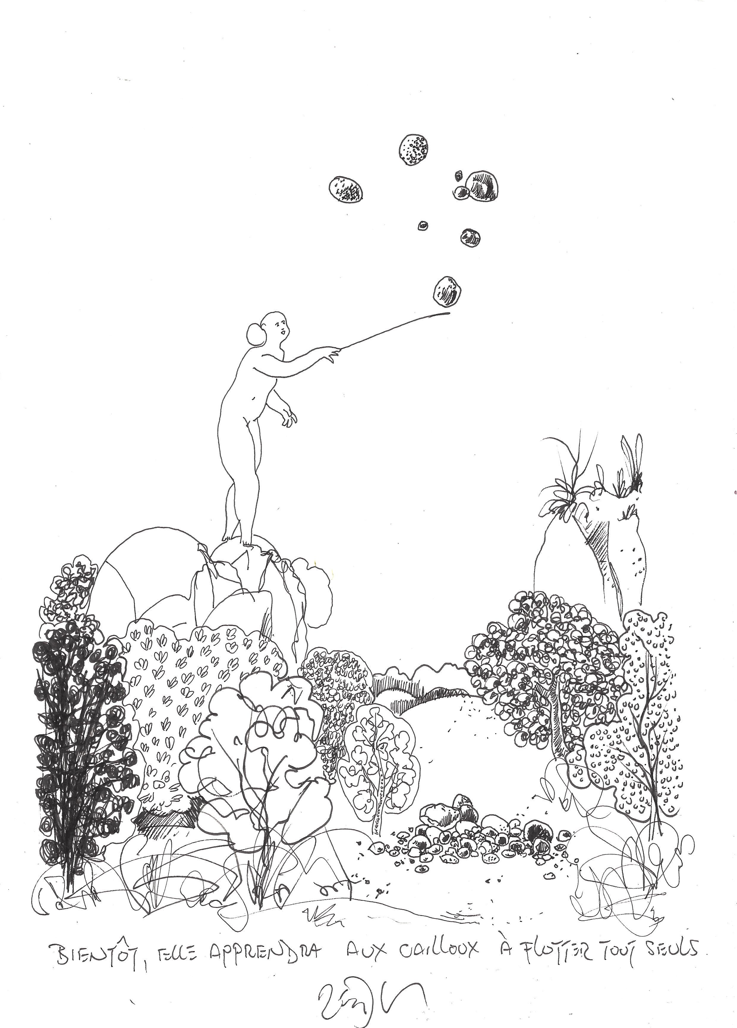 « Soon she would have the rocks floating on their own – Bientôt, elle apprendra aux cailloux à flotter tout seul »