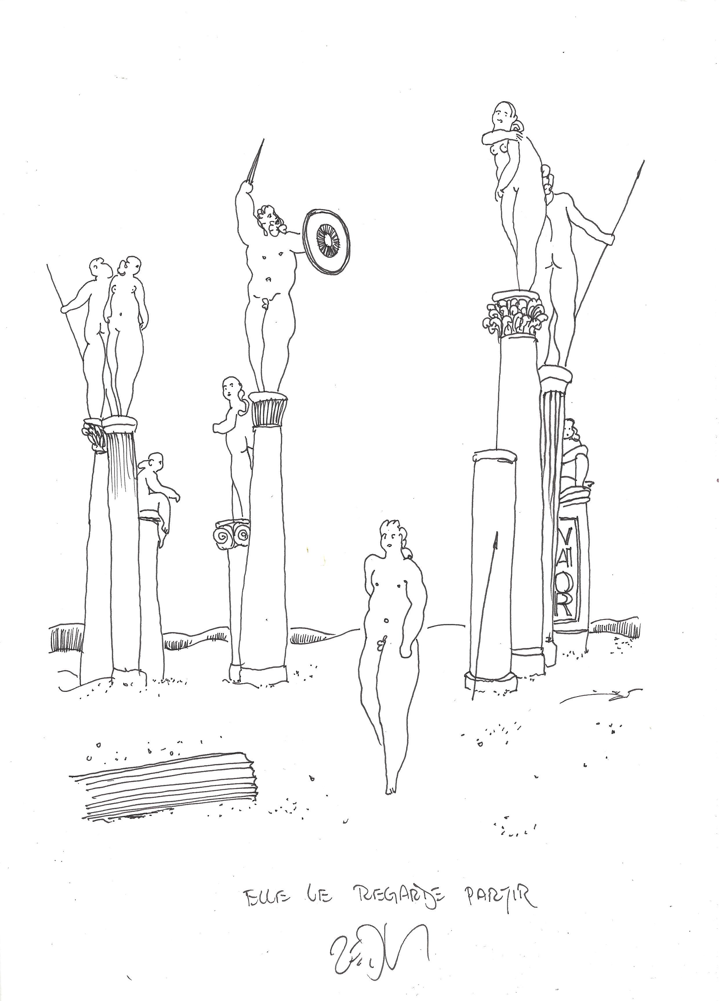 « She watched him leave – Elle le regarde partir »