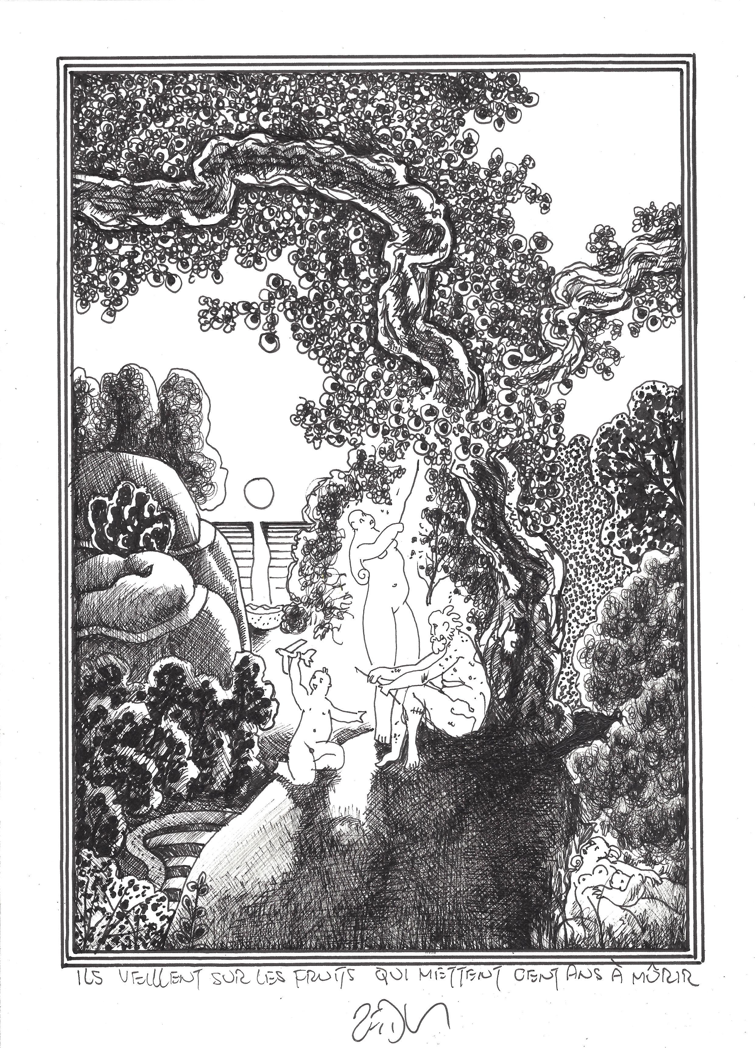 « Tending the fruit that takes a hundred years to ripen – Ils veillent sur les fruits qui mettent cent ans à mûrir »