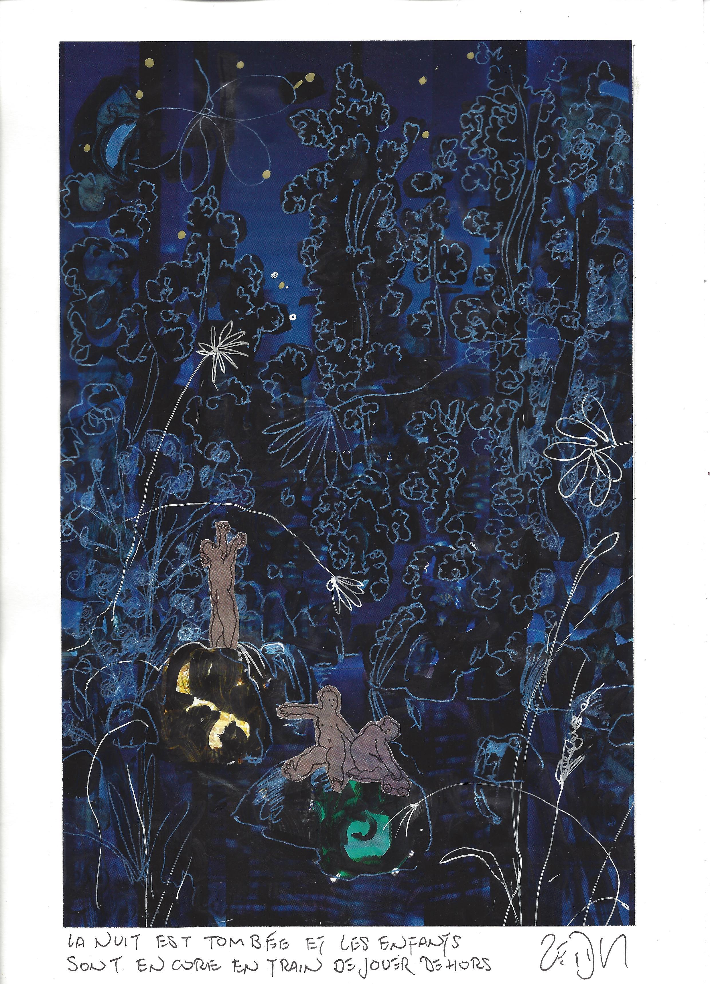 « It has grown dark and the children are still out playing – La nuit est tombée et les enfants sont encore en train de jouer dehors »