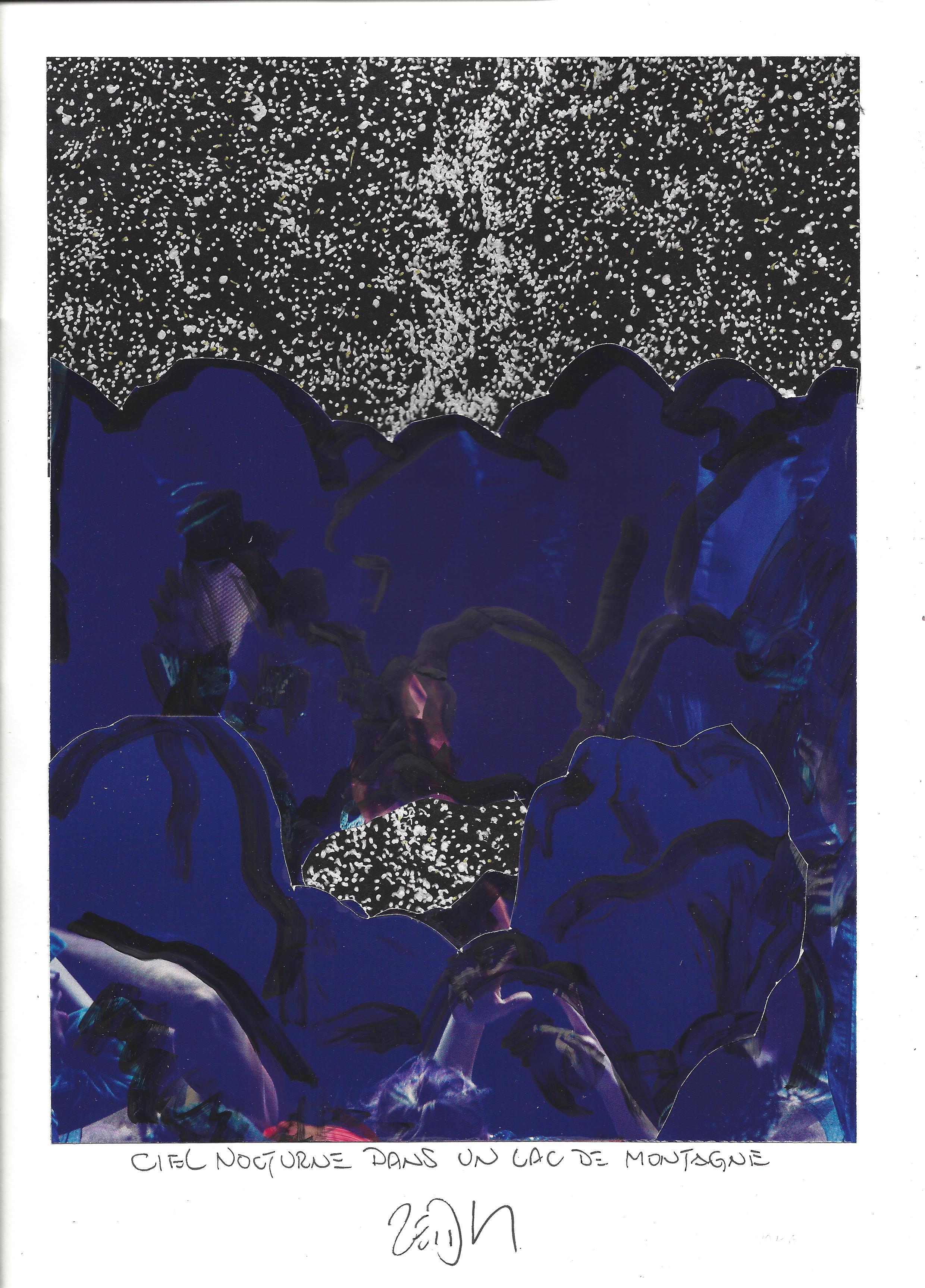 « Night sky in a mountain lake – Ciel nocturne dans un lac de montagne »