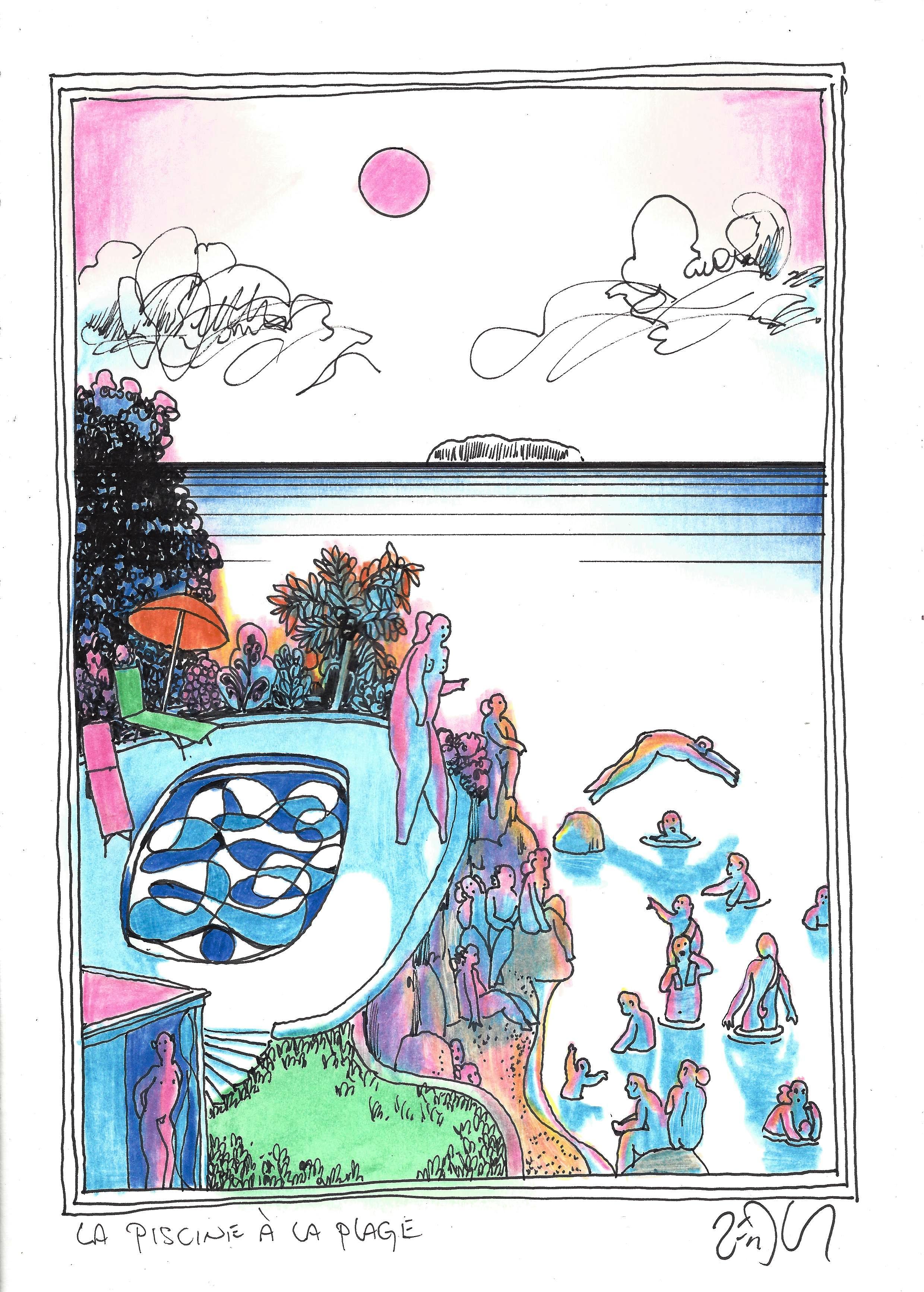 « The pool at the beach – La piscine à la plage »