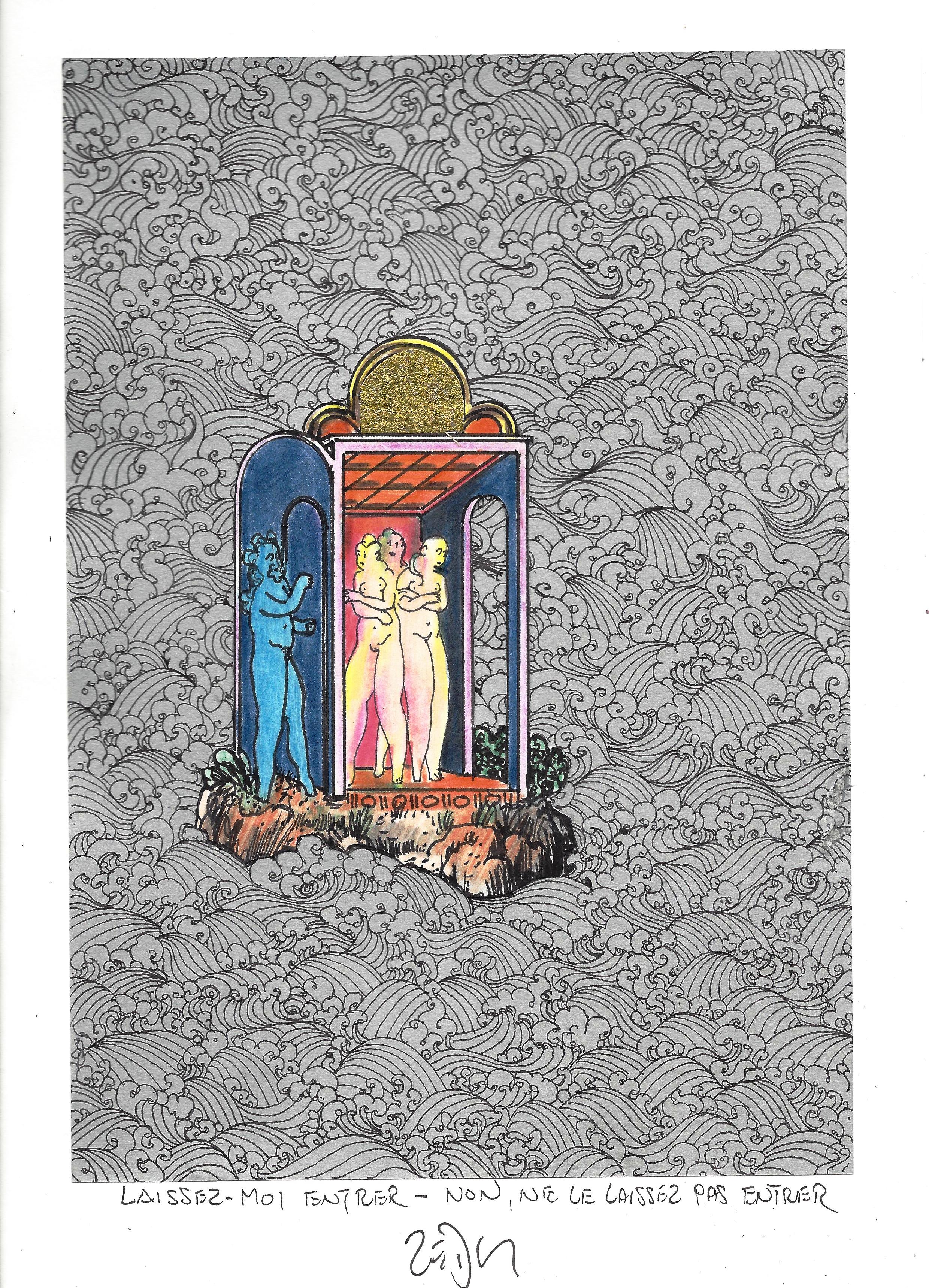 « Let me in – No, don’t let him in – Laissez-moi entrer – Non, ne le laissez pas entrer »