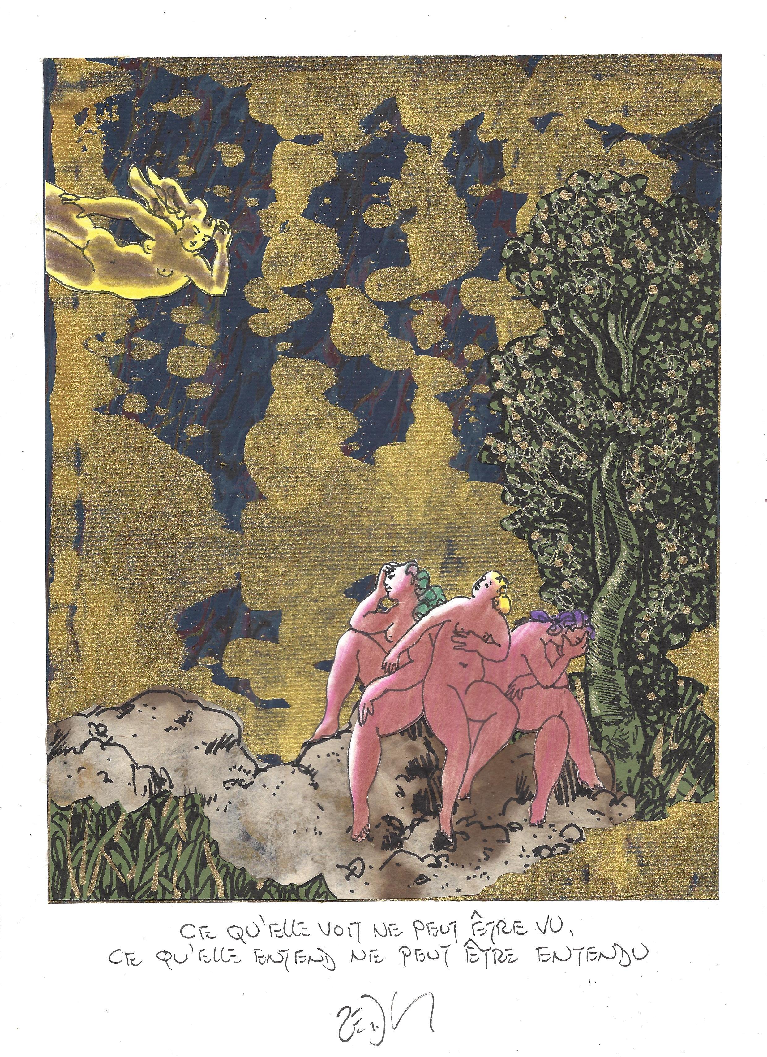 « What she sees can not be seen, what she hears can not be heard – Ce qu’elle voit ne peut être vu, ce qu’elle entend ne peut être entendu » 
