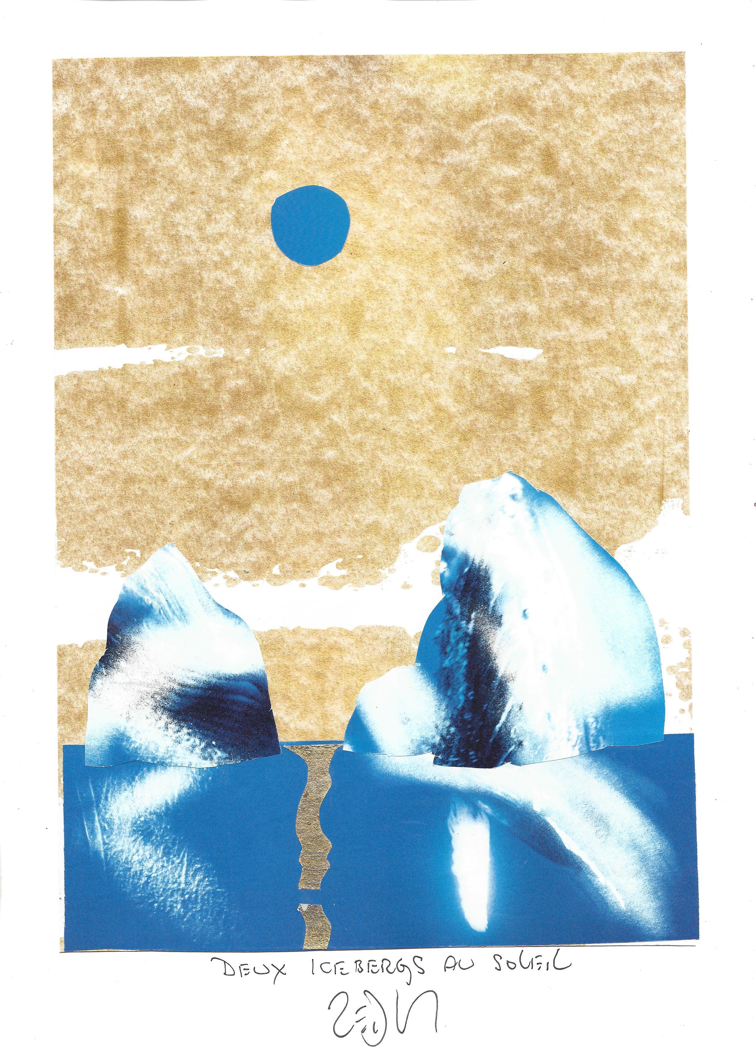 « Two icebergs in the sun – Deux icebergs au soleil »