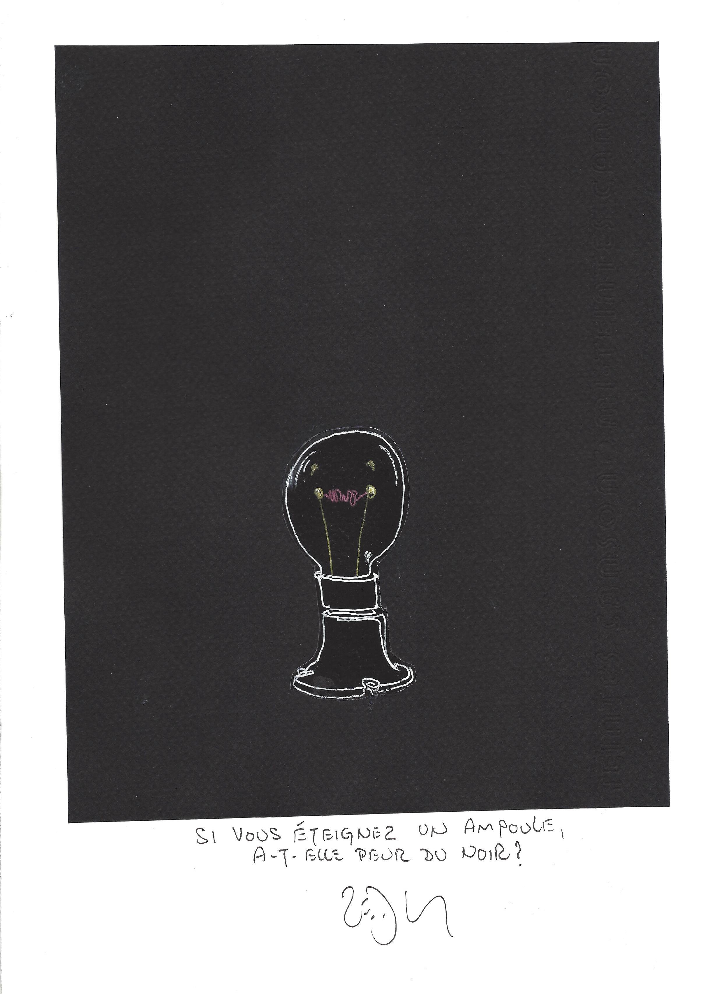 « If you turn off a lightbulb, does it fear the dark ? – Si vous éteignez un ampoule, a-t-elle peur du noir ? »