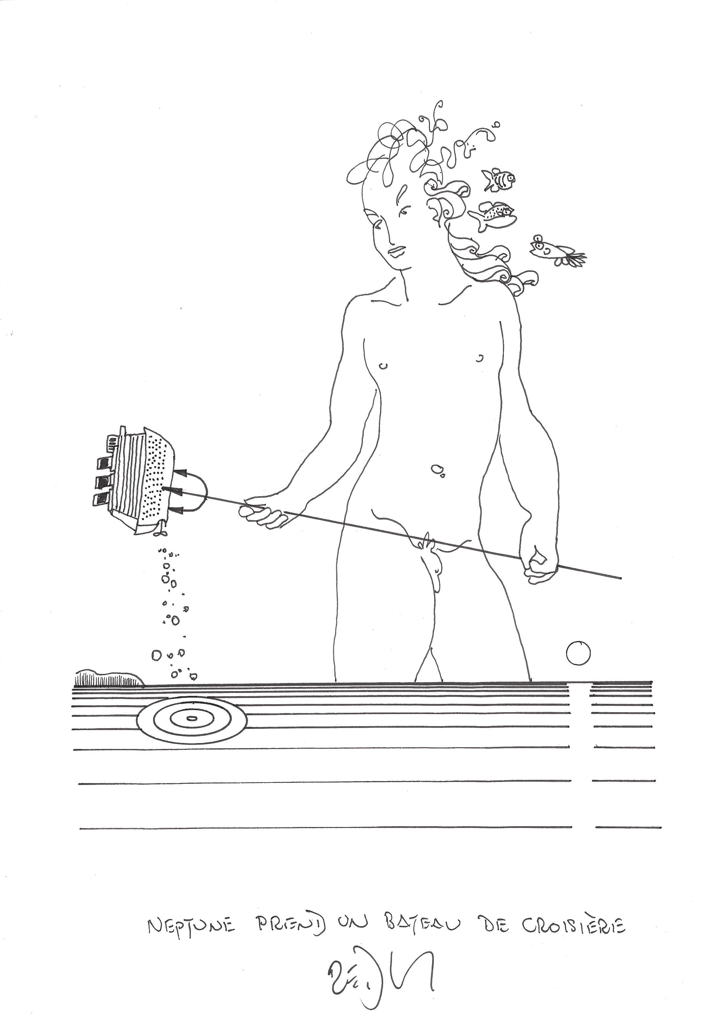 « Neptune takes a cruise ship – Neptune prend un bateau de croisière »