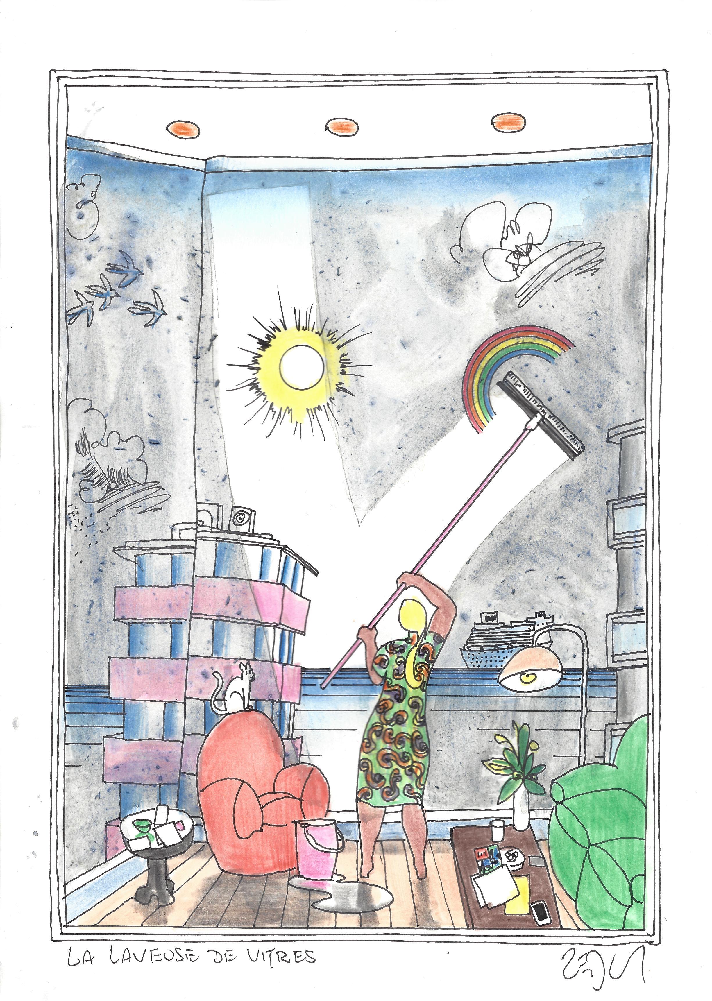 « The window washer – La laveuse de vitres »