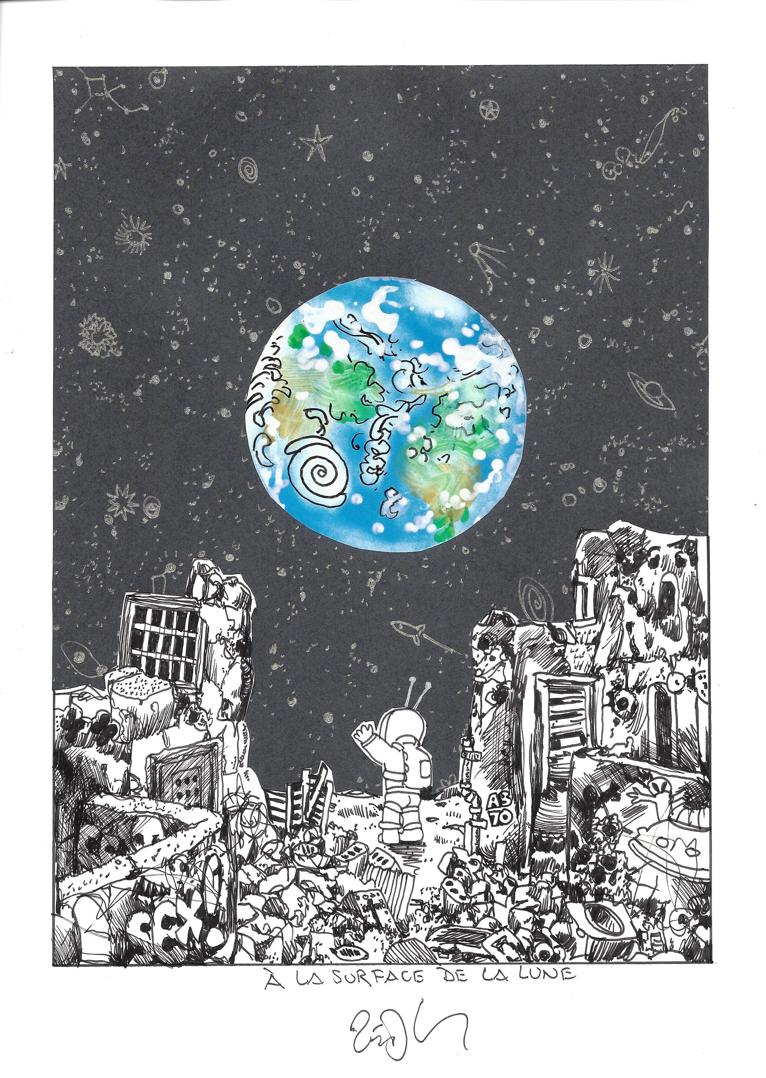 « On the surface of the moon – À la surface de la lune »