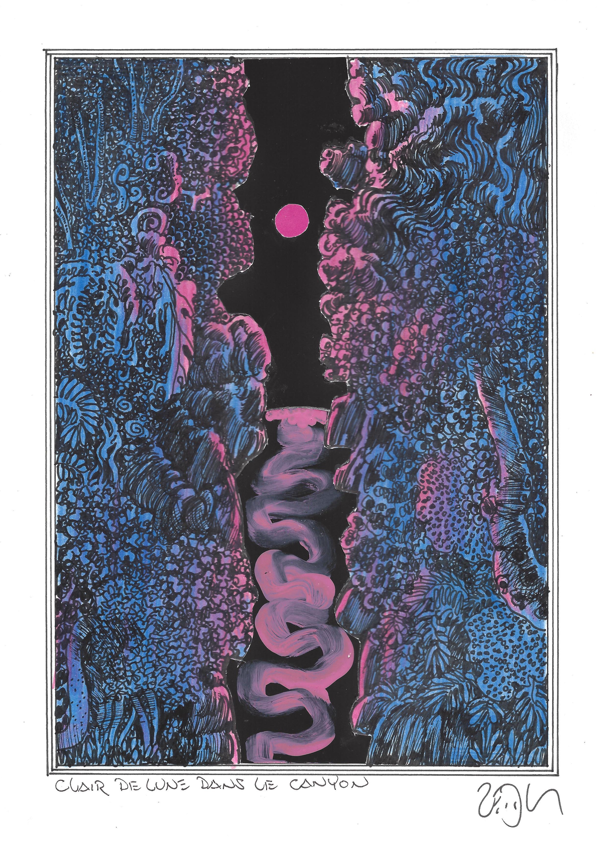 « Moonlight in the canyon – Clair de lune dans le canyon »