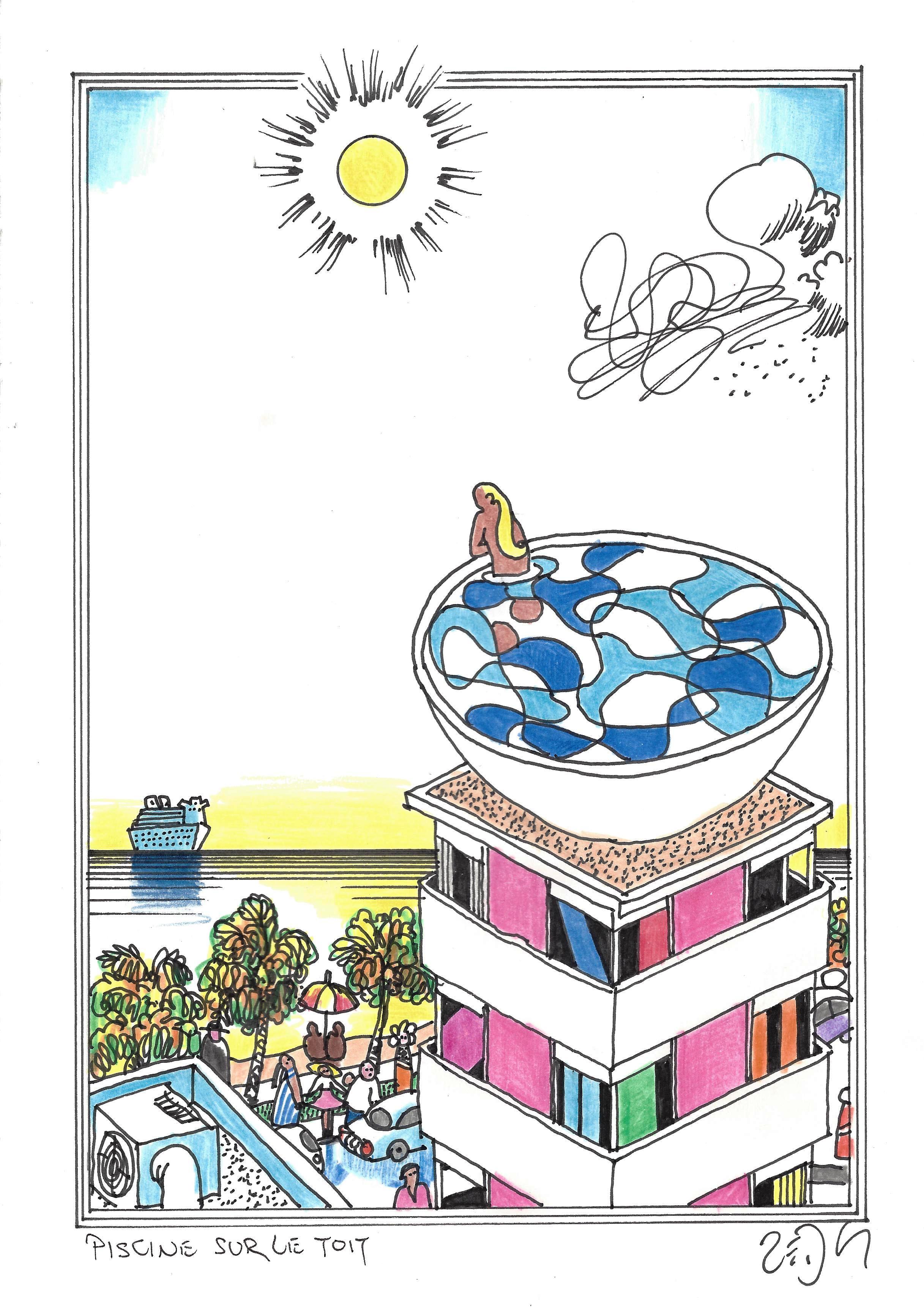 « Rooftop swimming pool – Piscine sur le toit »