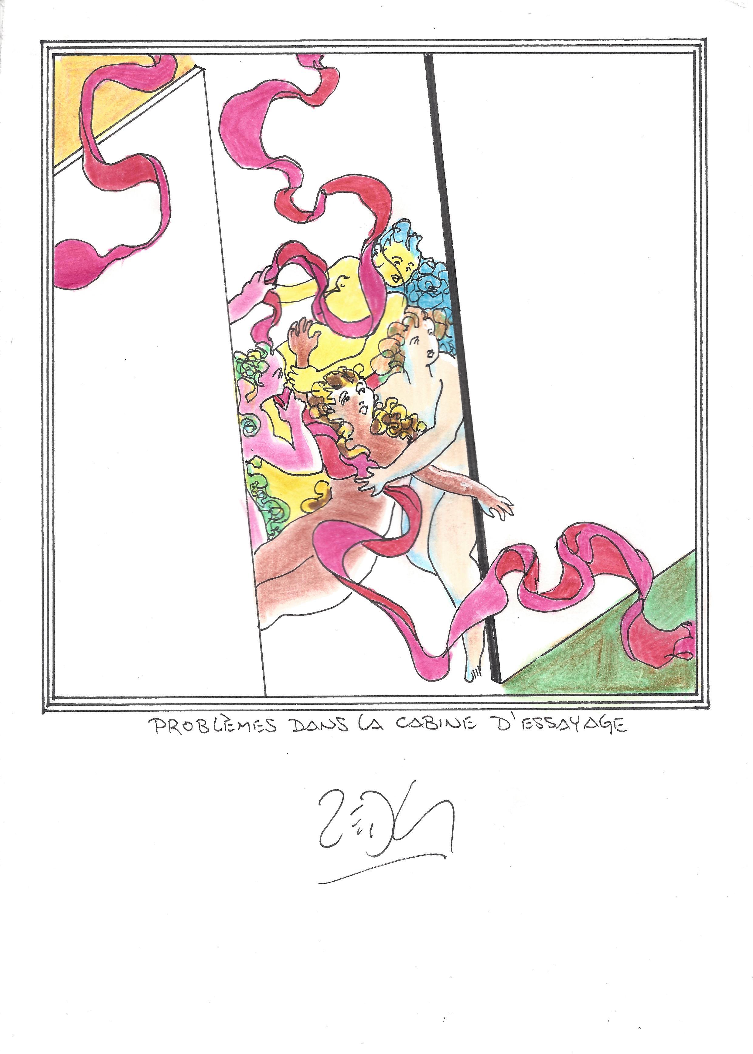 « Trouble in the dressing room – Problèmes dans la cabine d’essayage »