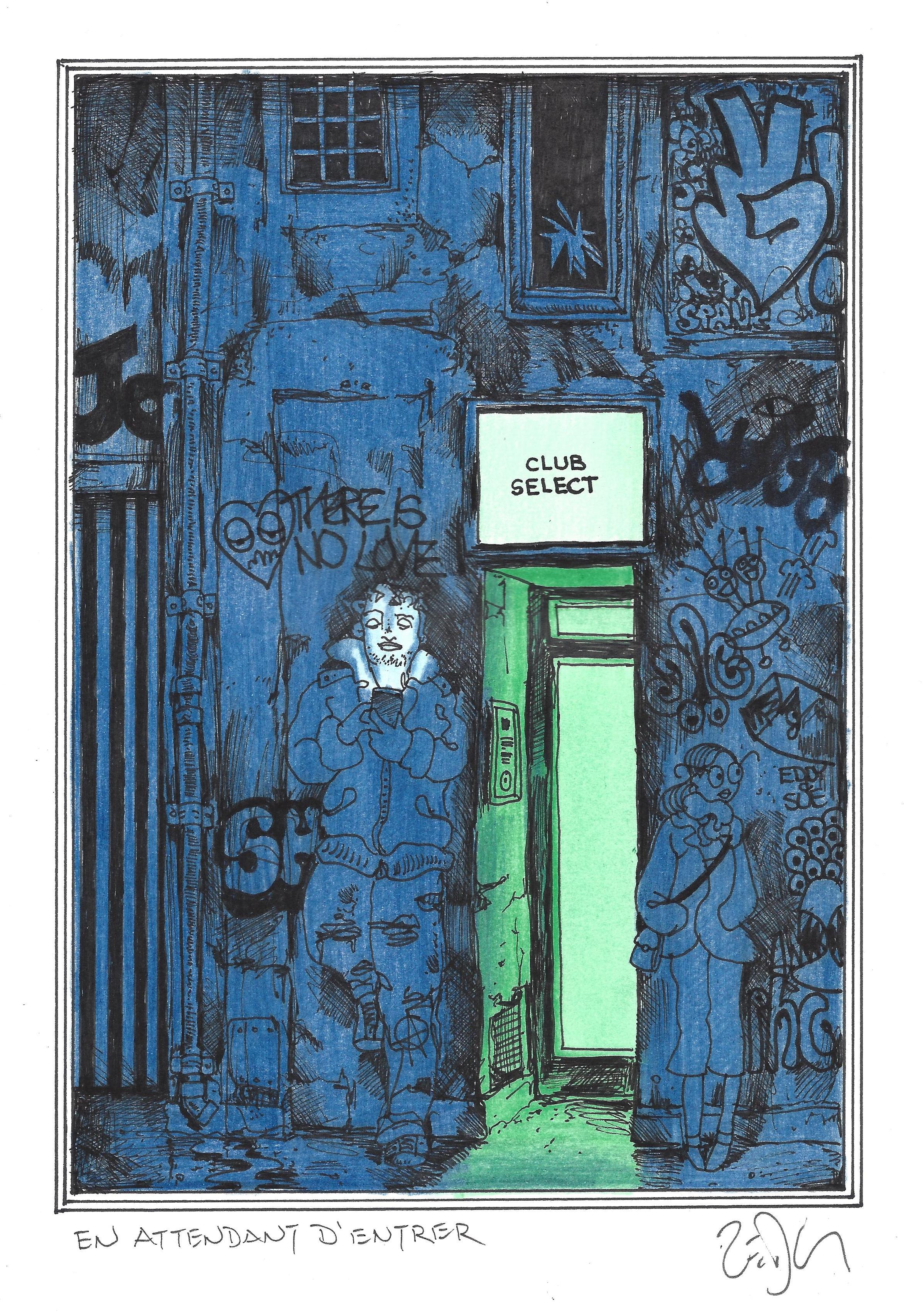 « Waiting to get in – En attendant d’entrer »