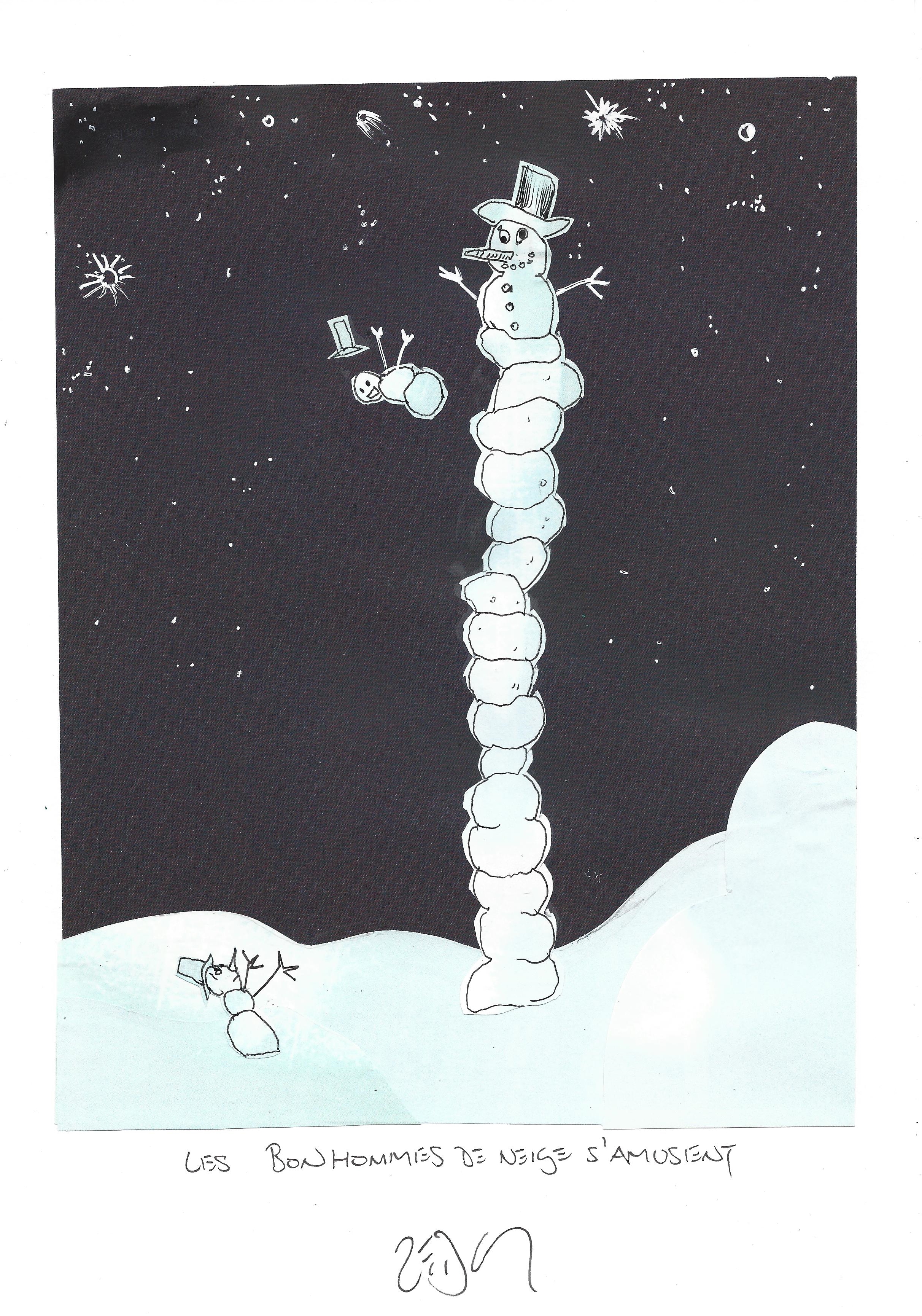 « Snowmen at play – Les bonhommes de neige s’amusent »