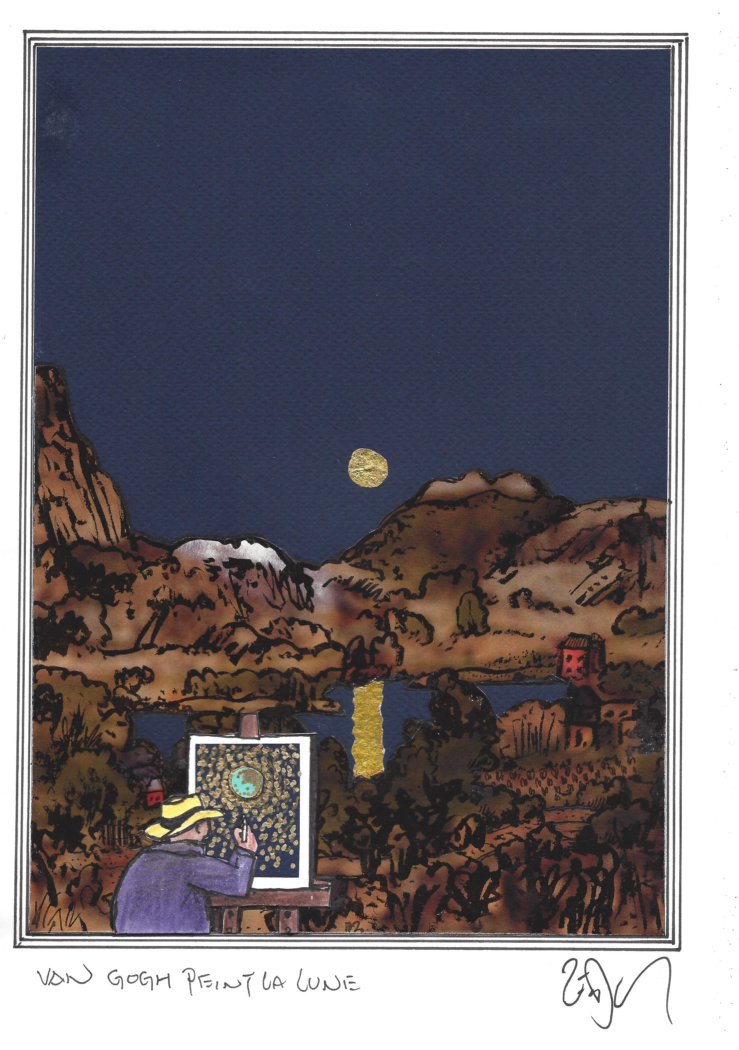 « Van Gogh paints the moon – Van Gogh peint la lune »