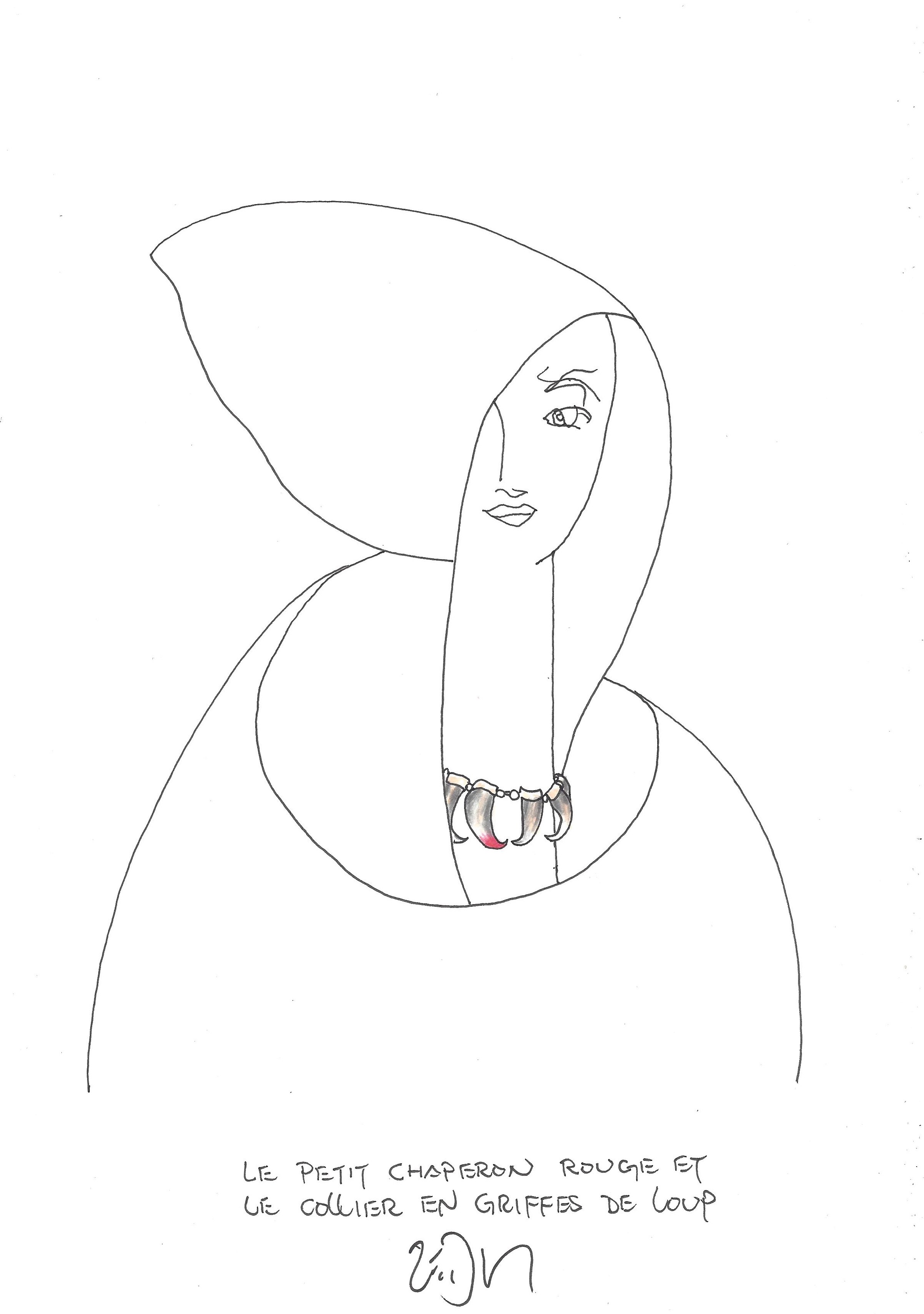 « Red Riding Hood and the wolf-claw necklace – Le petit chaperon rouge et le collier en griffes de loup »