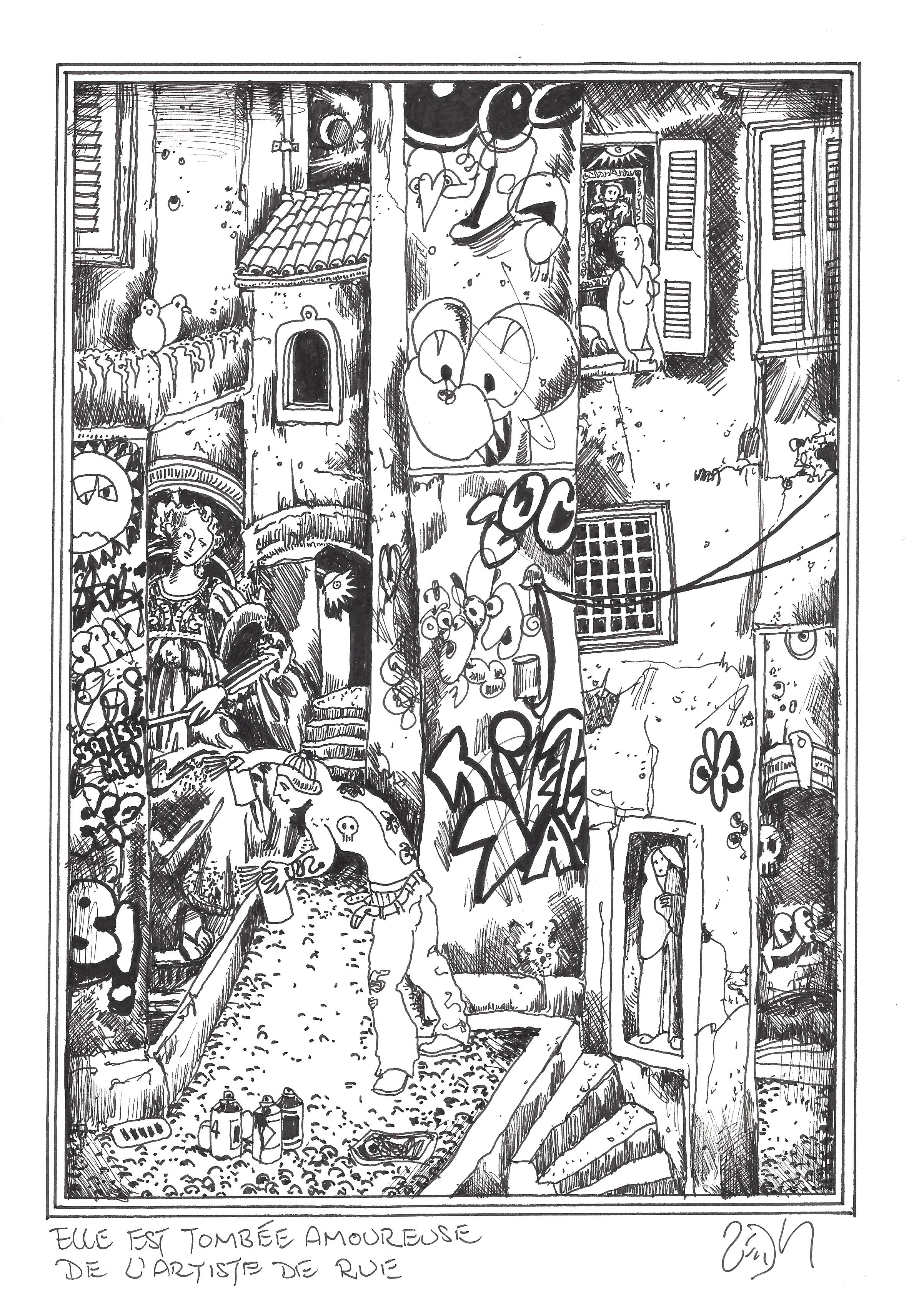 « She fell in love with the street artist – Elle est tombée amoureuse de l’artiste de rue »