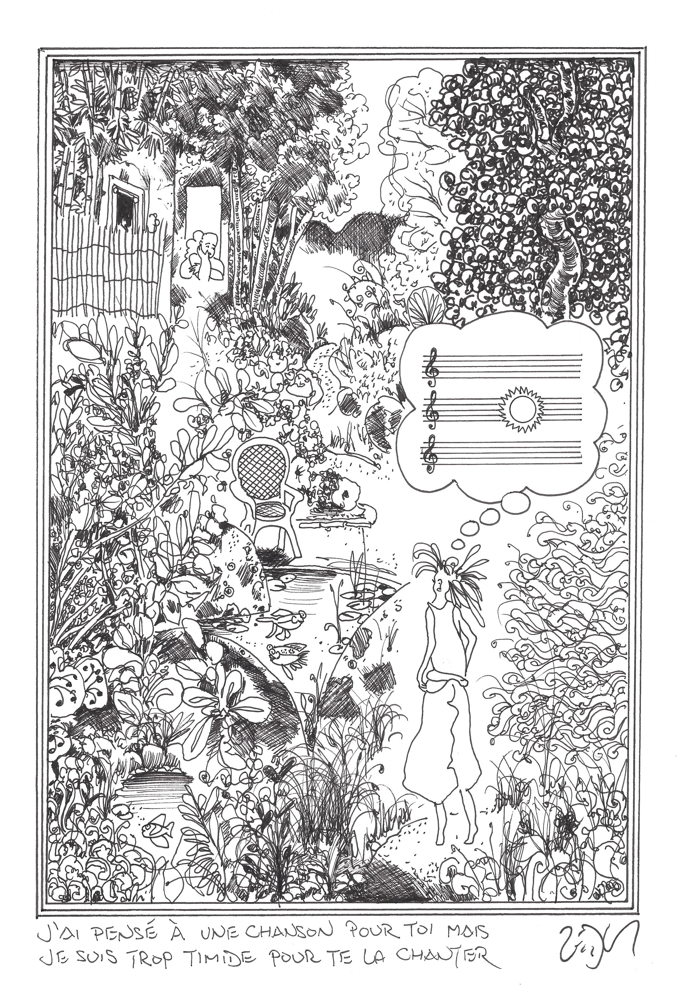« I thought of a song for you, but I was too shy to sing – J’ai pensé à une chanson pour toi, mais je suis trop timide pour te la chanter »