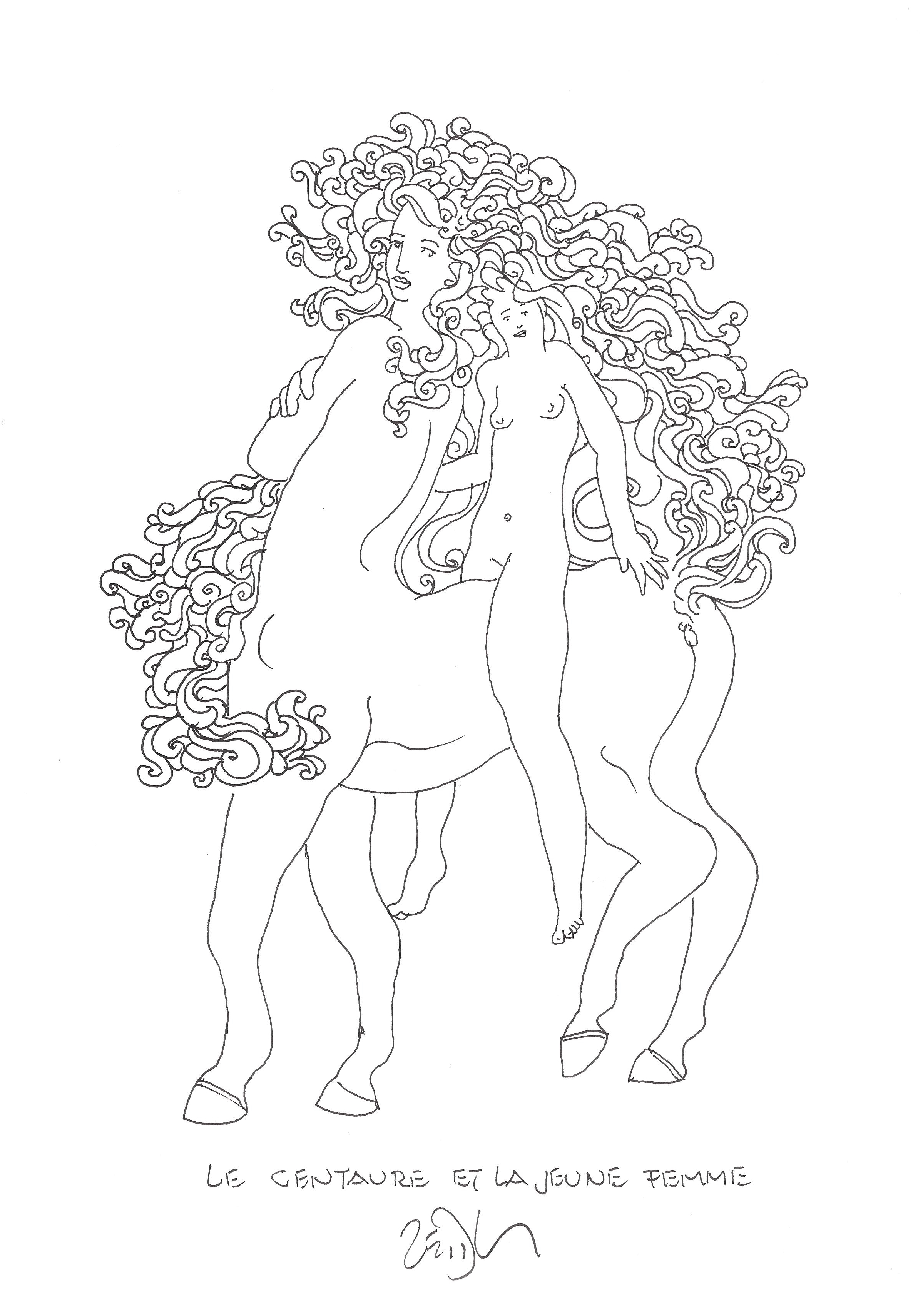 « Centaur and lady – Le centaure et la jeune femme »