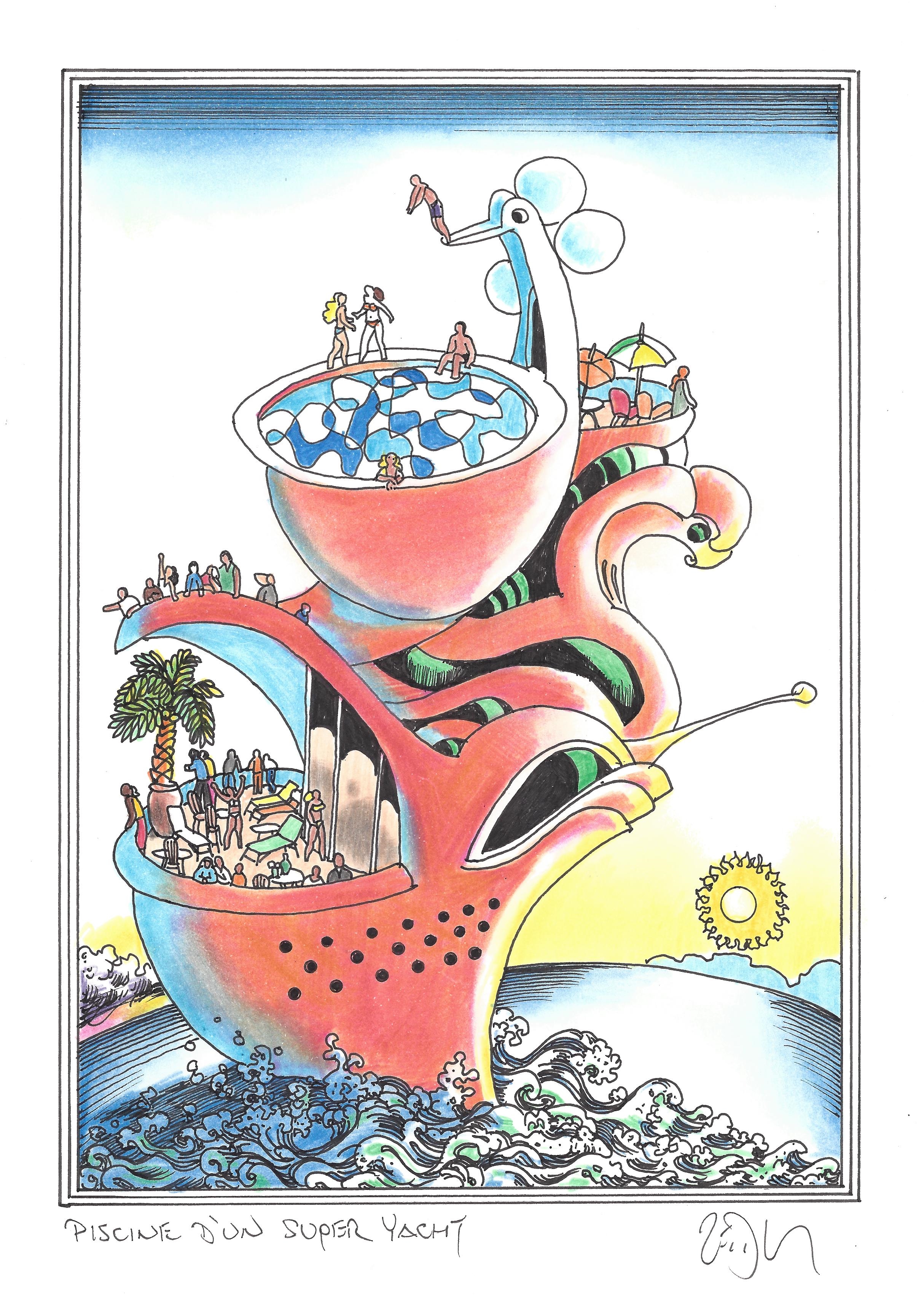 « Super yacht swimming pool – Piscine d’un super yacht »