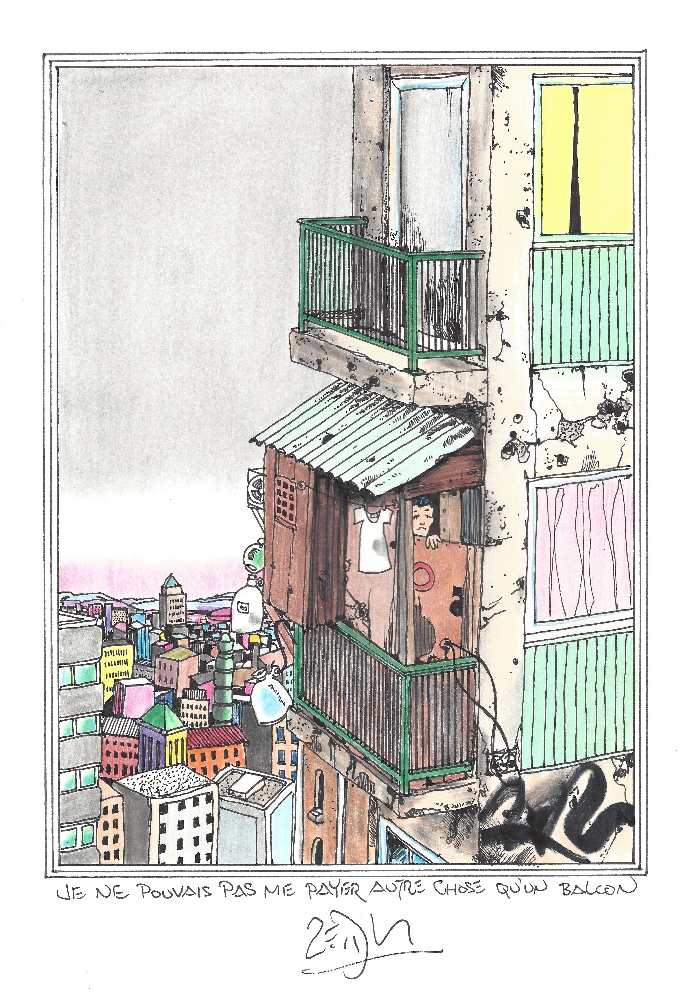 « The balcony was all I could afford – Je ne pouvais pas me payer autre chose qu’un balcon »